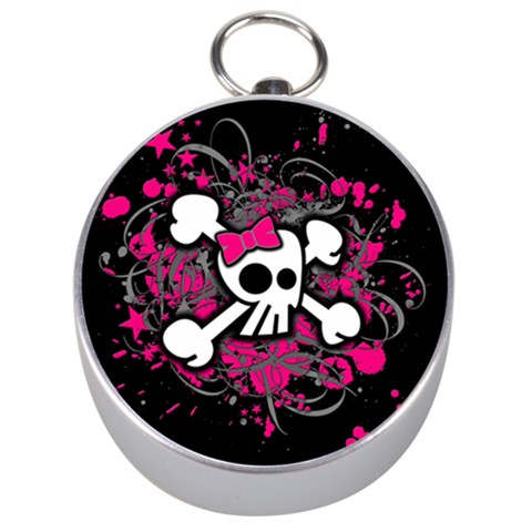 Girly Skull & Crossbones Silver Compass from mytees Front