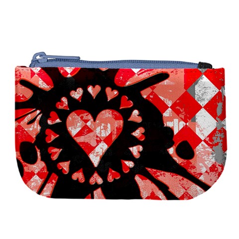 Love Heart Splatter Large Coin Purse from mytees Front