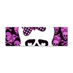 Pink Polka Dot Bow Skull Sticker Bumper (10 pack)