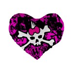 Punk Skull Princess Standard 16  Premium Heart Shape Cushion 