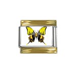 Butterfly M2 Gold Trim Italian Charm (9mm)