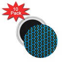 0059 Comic Head Bothered Smiley Pattern 1.75  Magnets (10 pack) 