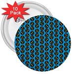 0059 Comic Head Bothered Smiley Pattern 3  Buttons (10 pack) 