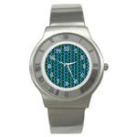 0059 Comic Head Bothered Smiley Pattern Stainless Steel Watch