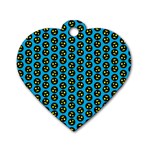 0059 Comic Head Bothered Smiley Pattern Dog Tag Heart (Two Sides)