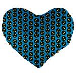 0059 Comic Head Bothered Smiley Pattern Large 19  Premium Heart Shape Cushions