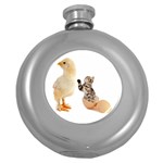 Kitten in an egg with chick Hip Flask (5 oz)