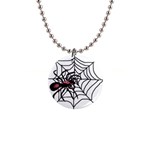 Spider in web 1  Button Necklace