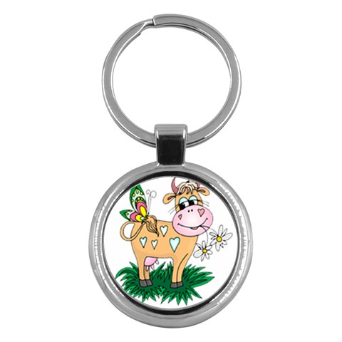 Cute cow Key Chain (Round) from mytees Front
