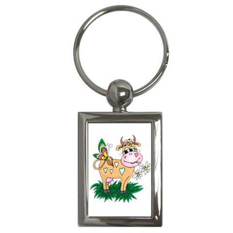 Cute cow Key Chain (Rectangle) from mytees Front