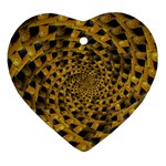 Spiral Symmetry Geometric Pattern Black Backgrond Ornament (Heart)