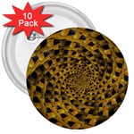 Spiral Symmetry Geometric Pattern Black Backgrond 3  Buttons (10 pack) 