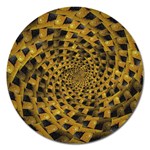 Spiral Symmetry Geometric Pattern Black Backgrond Magnet 5  (Round)