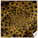 Spiral Symmetry Geometric Pattern Black Backgrond Canvas 12  x 12 