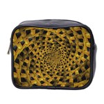 Spiral Symmetry Geometric Pattern Black Backgrond Mini Toiletries Bag (Two Sides)
