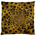 Spiral Symmetry Geometric Pattern Black Backgrond Large Cushion Case (One Side)