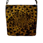 Spiral Symmetry Geometric Pattern Black Backgrond Flap Closure Messenger Bag (L)