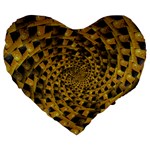 Spiral Symmetry Geometric Pattern Black Backgrond Large 19  Premium Flano Heart Shape Cushions