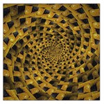 Spiral Symmetry Geometric Pattern Black Backgrond Square Satin Scarf (36  x 36 )