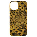 Spiral Symmetry Geometric Pattern Black Backgrond iPhone 14 Black UV Print Case
