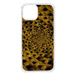 Spiral Symmetry Geometric Pattern Black Backgrond iPhone 14 TPU UV Print Case