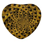 Spiral Symmetry Geometric Pattern Black Backgrond Heart Glass Fridge Magnet (4 pack)