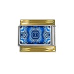 bluerings-185954 Gold Trim Italian Charm (9mm)