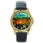 Boat Round Gold Metal Watch