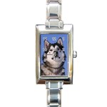 Alaskan Malamute Dog Rectangular Italian Charm Watch