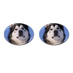 Alaskan Malamute Dog Cufflinks (Oval)