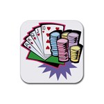 Poker D5 Rubber Square Coaster (4 pack)