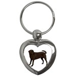 BW Chocolate Labrador Retriever Dog Gifts Key Chain (Heart)