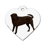 BW Chocolate Labrador Retriever Dog Gifts Dog Tag Heart (One Side)