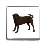 BW Chocolate Labrador Retriever Dog Gifts Memory Card Reader with Storage (Square)