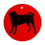 Chocolate Labrador Retriever Dog Gifts BR Round Ornament (Two Sides)