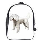 White Poodle Dog Gifts BW School Bag (Large)