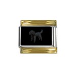 Black Poodle Dog Gifts BB Gold Trim Italian Charm (9mm)