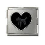 Black Poodle Dog Gifts BB Mega Link Heart Italian Charm (18mm)