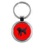 Black Poodle Dog Gifts BR Key Chain (Round)
