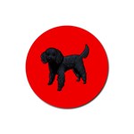 Black Poodle Dog Gifts BR Rubber Round Coaster (4 pack)