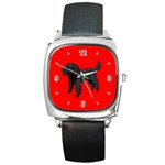 Black Poodle Dog Gifts BR Square Metal Watch