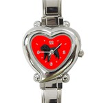 Black Poodle Dog Gifts BR Heart Italian Charm Watch