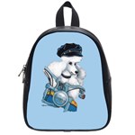 White Poodle Biker Chick School Bag (Small)