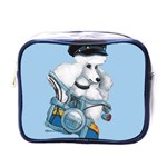 White Poodle Biker Chick Mini Toiletries Bag (One Side)