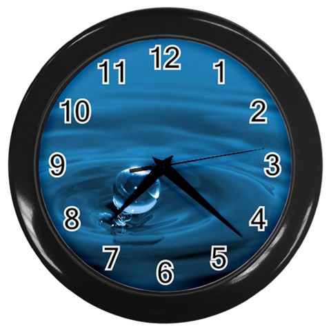 Water Drop Wall Clock (Black) from mytees Front