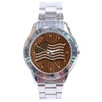 Leather-Look USA Stainless Steel Analogue Men’s Watch