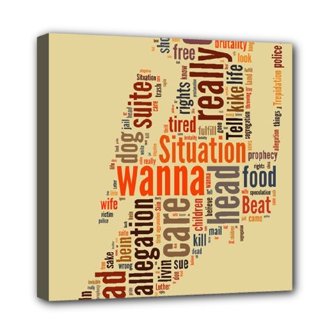 Michael Jackson Typography They Dont Care About Us Mini Canvas 8  X 8  (framed)