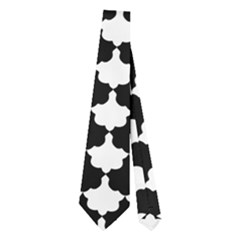 Black And White Scallop Repeat Pattern Neckties (two Side) 