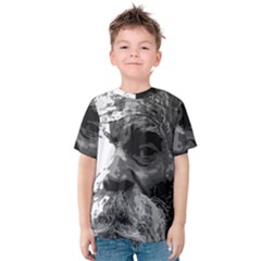 Grandfather Old Man Brush Design Kids  Cotton Tee