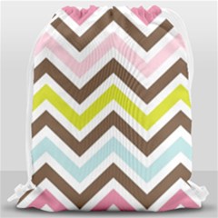 Chevrons Stripes Colors Background Drawstring Bag (large)